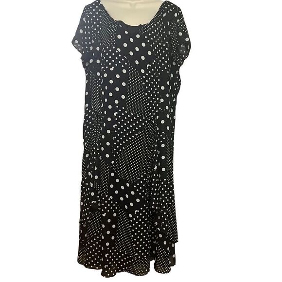 PERCEPTIONS NEWYORK POLKA‎ DOT DRESS SIZE 18 - Picture 1 of 7
